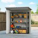 image 6 of Outsunny 5 x 3ft Garden Storage Shed Sliding Door Sloped Roof Tool, Grey Grey