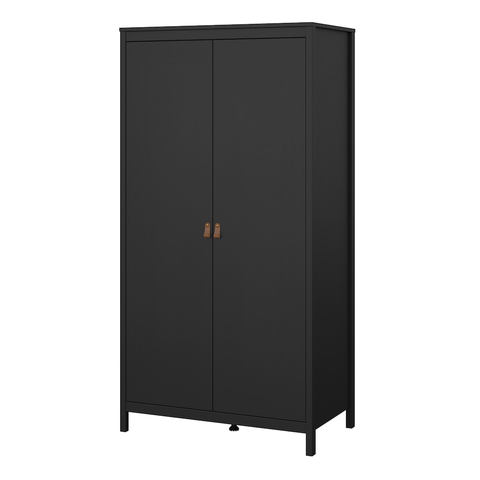 image 1 of Barcelona Wardrobe with 2 Doors in Matt Black