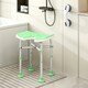 image 2 of HOMCOM Aluminium Shower Stool for Elderly Disabled Non-Slip Bath Stool Green