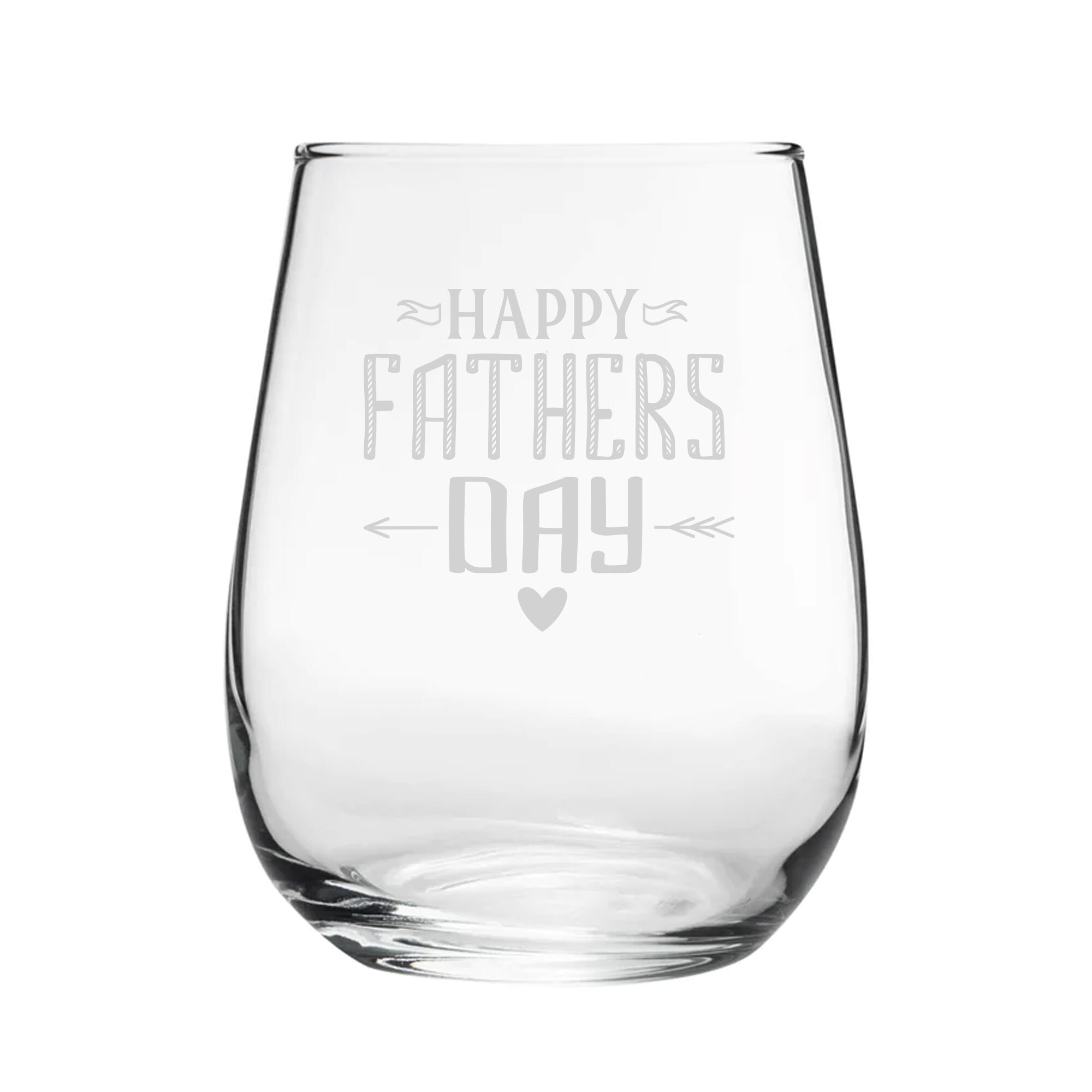 Personalised Happy Father's Day Arrow Design Stemless Gin Tumbler