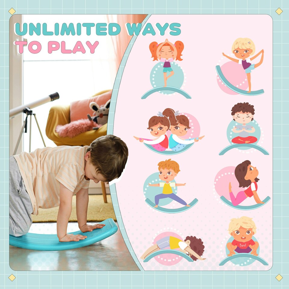 image 1 of ZONEKIZ Balance Board, Kids Wobble board, Montessori Nursery Toy for 3-6 Years