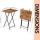 image 7 of Set of 2 Folding Tables Brown