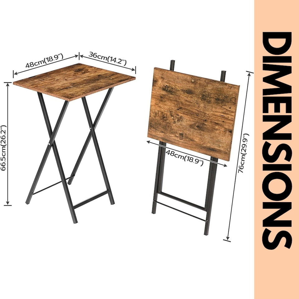 image 1 of Set of 2 Folding Tables Brown