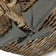 image 3 of Antique Wash Deep Oval Picnic Basket with Lining Grey | Grey | One Size
