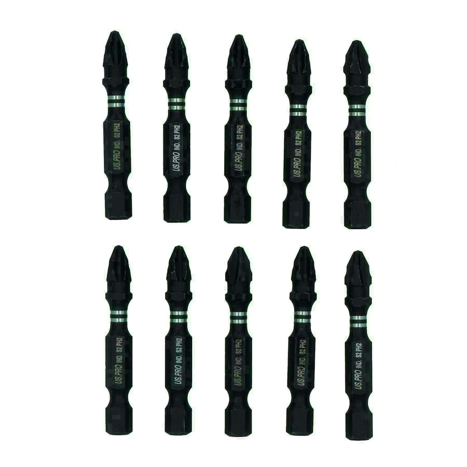 image 1 of PH2 Phillips Impact Torsion Screwdriver Bits 50mm Long 10 Pack 1/4" Hex Shank