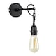 image 2 of ValueLights Industrial Steampunk Satin Black Wall Light Fitting