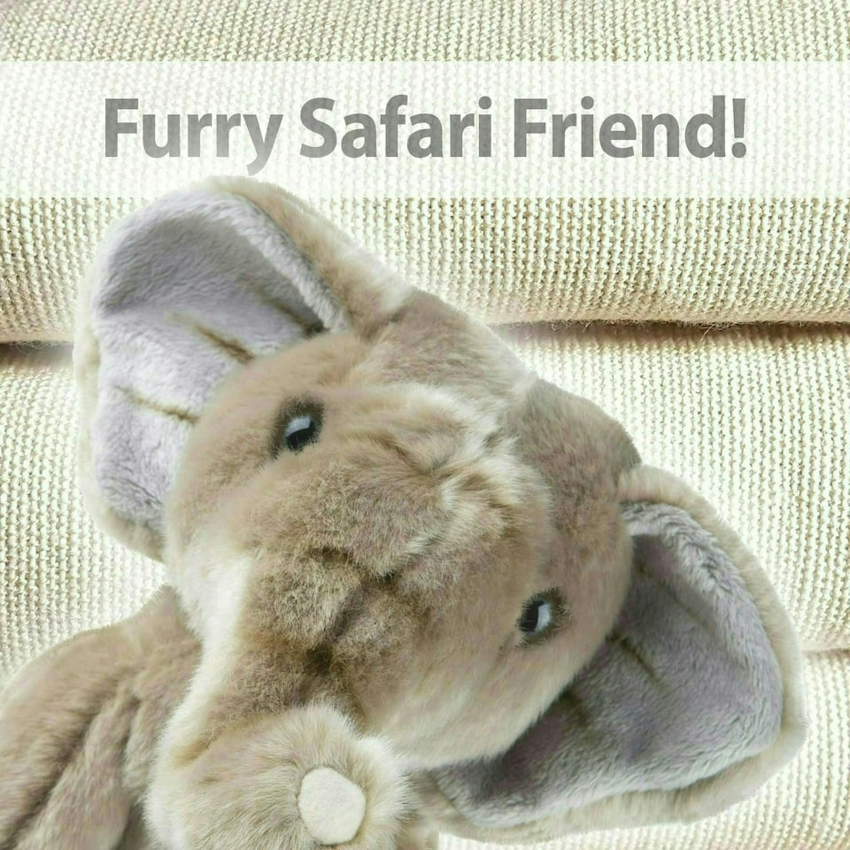 image 1 of Safari Elephant 30cm Plush Premium Lifelike Toy - Natural World Collection