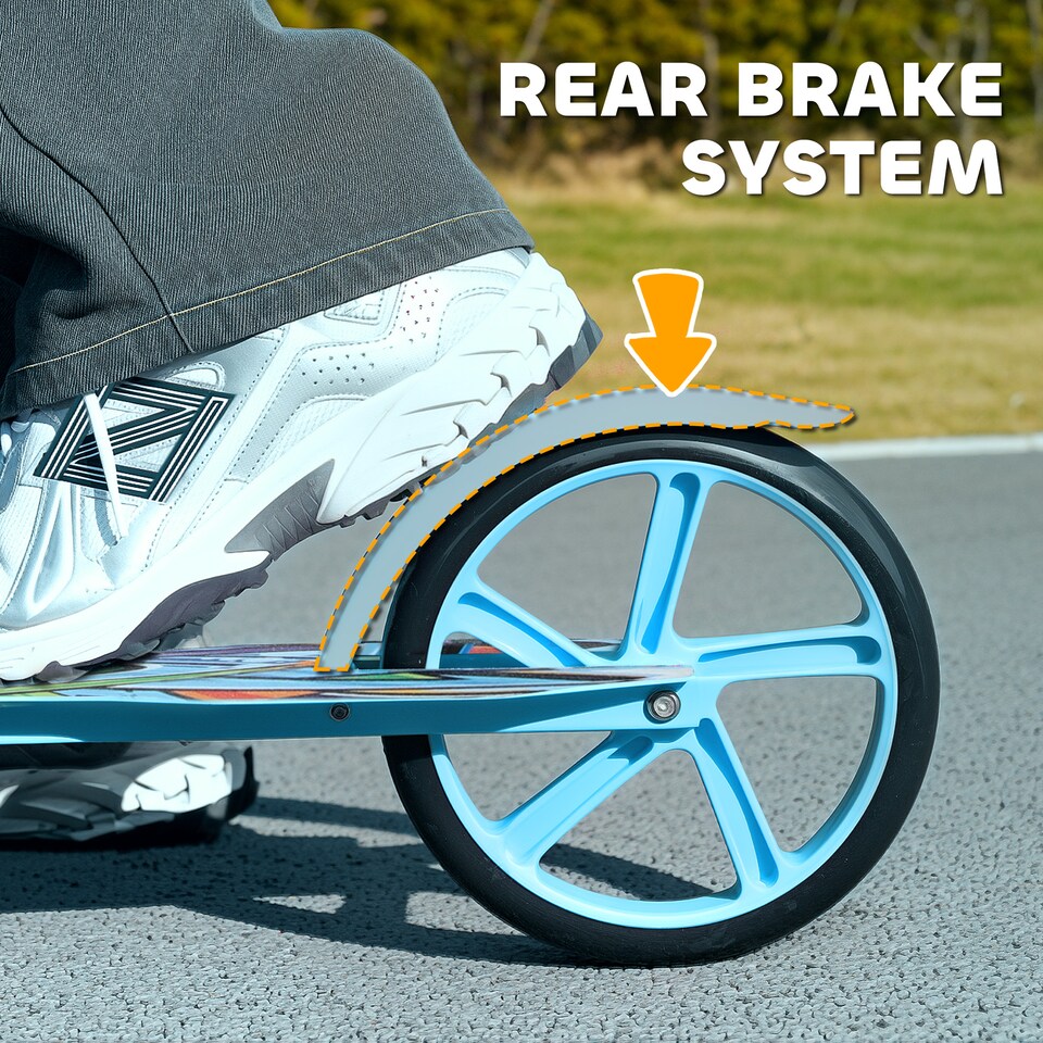 image 1 of AIYAPLAY Kids Scooter, Foldable Kick Scooter with Adjustable Handlebar, 200mm Big Wheel, Rear Fender Brake, Gift for Ages 6-12 Years, Boys and Girls | Blue