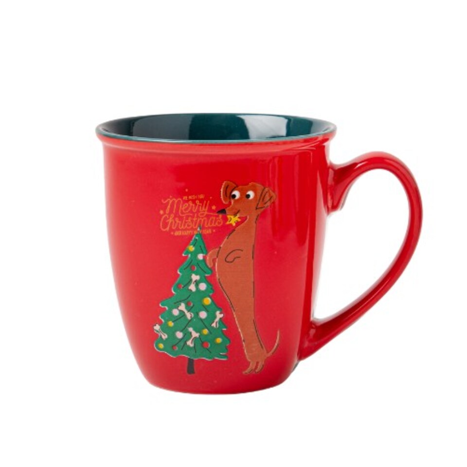image 1 of Christmas Dachshund Dog Mugs 350ml | White | Dachshund Dog Reindeer | 350ml | 1