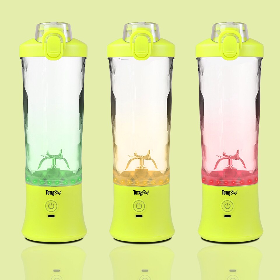 image 1 of Total Chef Cordless Portable Blender 600ml, USB Rechargeable, Yellow