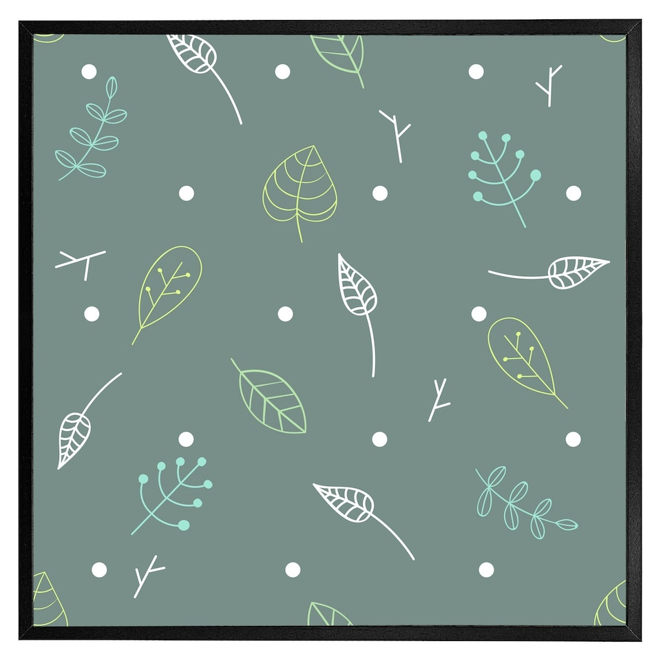 image 1 of Hand drawn leaves (Picutre Frame) White | XS