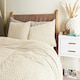 image 4 of Cosmo Living Tufted Chevron Duvet Set - Ivory - Super King