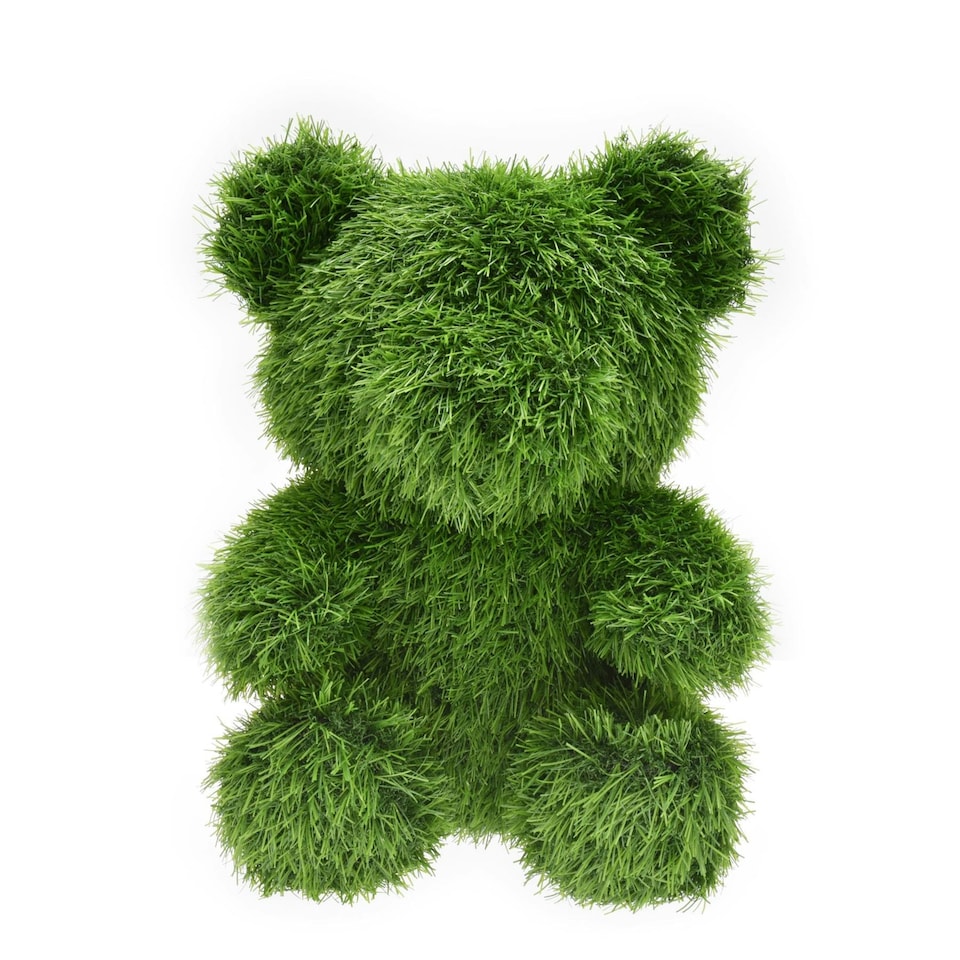 image 1 of True Products Artificial Grass Topiary Bear Indoor Outdoor Garden Lawn Event Office Wedding Decor