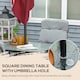image 3 of Outsunny Garden Dining Set, Glass Table w/ Umbrella Hole Grey
