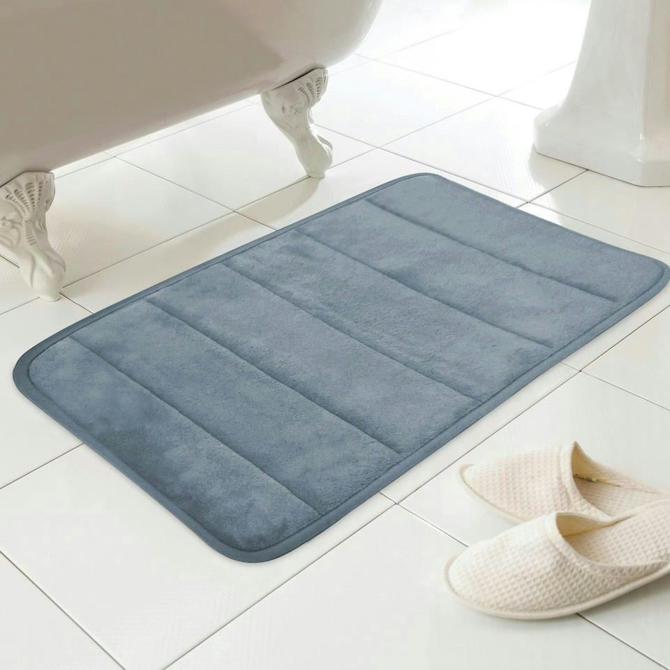 image 1 of Everyday Design Memory Foam Bath Mat Blue 43x61cm Blue