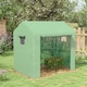 image 2 of Outsunny Walk-in Green House with Roll-up Door and Mesh Windows