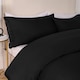image 2 of OHS Ruffled Frill Edge Duvet Cover and Pillowcase Bedding Set, King - Black