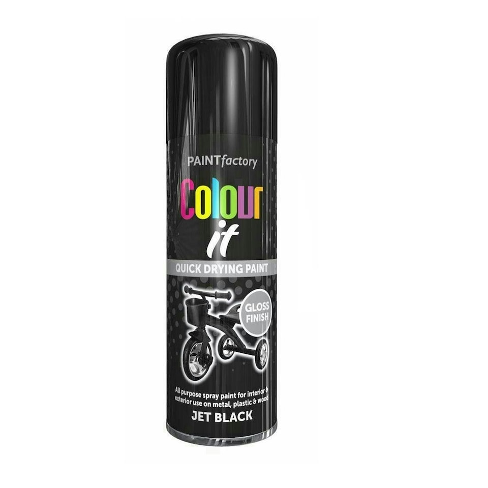 image 1 of Primer Spray Paint Aerosol Auto Car Lacquer Wood Metal 400ml | Black | Jet
