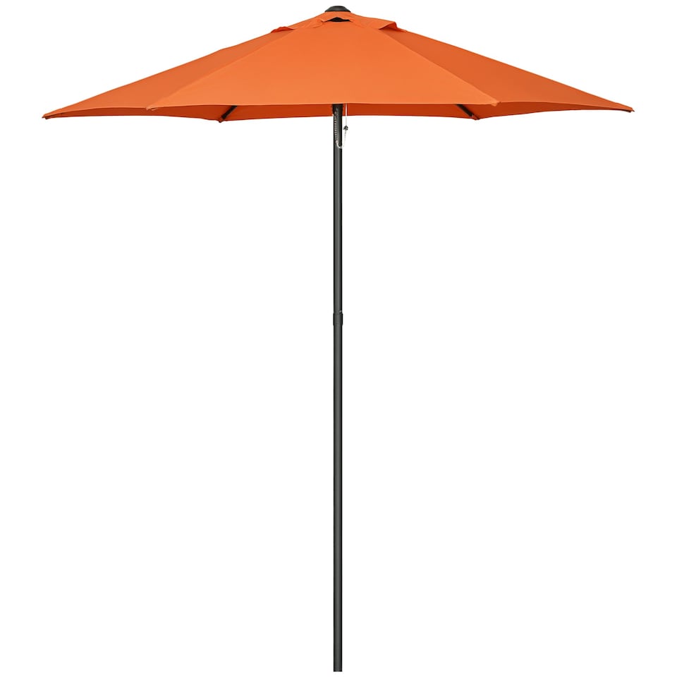 image 1 of Outsunny 2m Parasol Patio Umbrella, Outdoor Sun Shade with 6 Ribs Orange