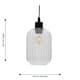 image 5 of Set of 2 Batley - Clear Ribbed Glass Easy Fit Pendant Shades | Clear | Small | 2