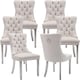 image 1 of Winchester Set of 6 Velvet Dining Chairs with Metal Legs