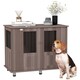 image 1 of PawHut Dog Crate Kennel Cage for Medium Large Dog, Indoor End Table, Purple
