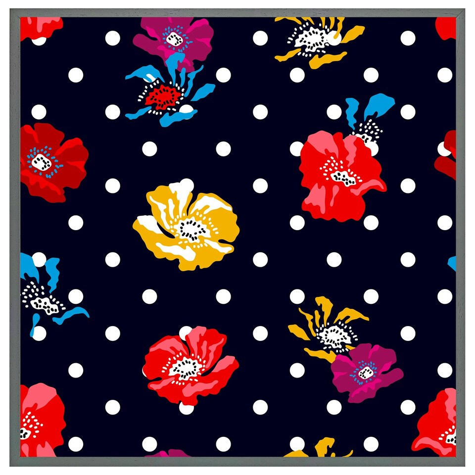 image 1 of Flowers & spots (Picture Frame) Brown | XL