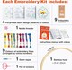 image 3 of Beginner Embroidery Kit (4 Pack) Learn 33 Stitches with Easy DIY Video Tutorials, Coloured Design Patterns, Thread Floss, Cross Stitch Hoop, Gift (AZD200)