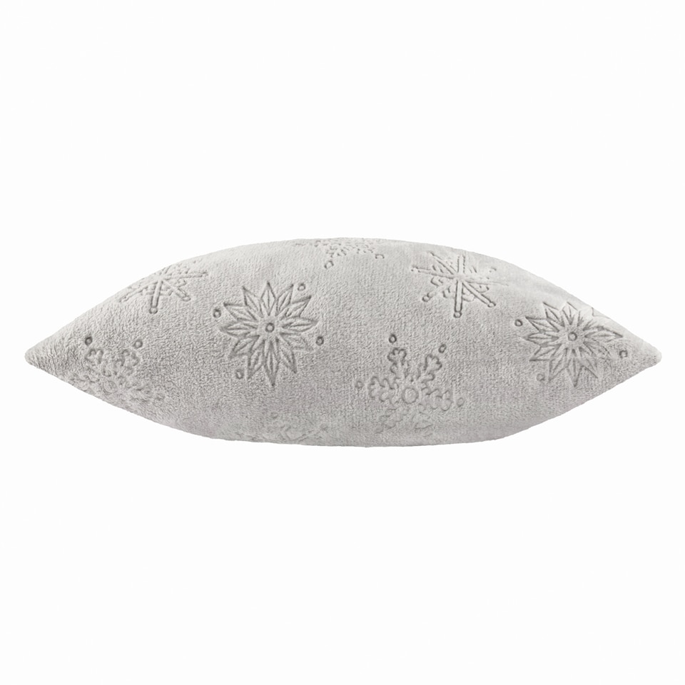 image 1 of furn. Snowflakes Embossed Fleece Cushion | Grey | Grey | 1