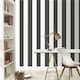 image 2 of Rasch Stripe Textured Wallpaper - Black/White - 32.8ft x 21in | Black