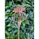 image 2 of 4 Feet Poppy Seed Head Plant Pin Garden Art (Pack of 3) - Bare Metal/Ready to Rust
