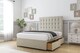 image 4 of Sloomy Alabama Cream Plush Divan Bed Base 2 Drawers Same Side With 26 Inch Strutted Headboard | Cream | Cream | Double | 1