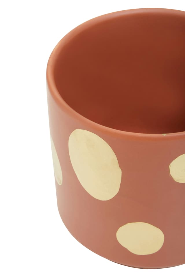 image 1 of Orsina Gold Speckled Ceramic Planter, Modern Small Garden Pot for Home Decor, Ceramic Pots for Indoor Plants