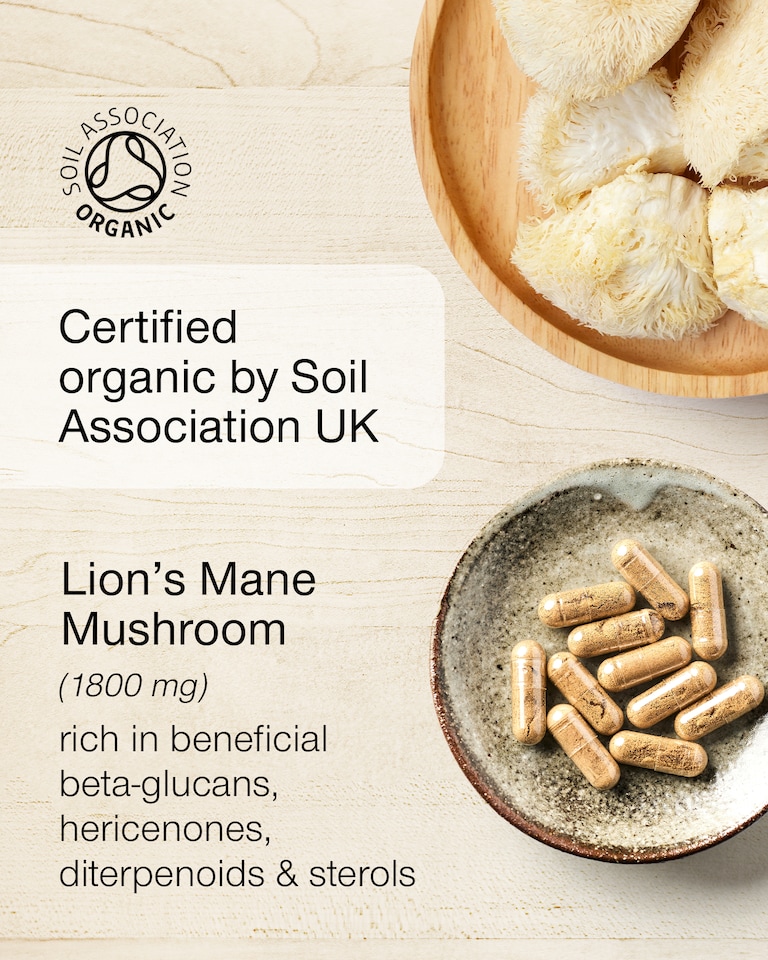 image 1 of SuperSelf Organic Lion's Mane 30 Capsules