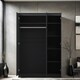 image 6 of FWStyle Stora 3 Door Wardrobe - Black Gloss Front Black