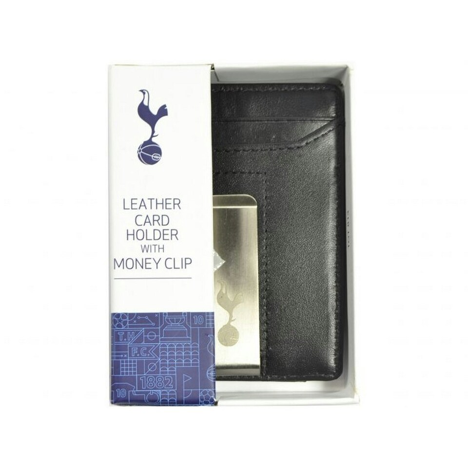 image 1 of Tottenham Hotspur FC Leather Money Clip Wallet - Black - One Size