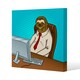image 1 of Sloth animal office worker pop art retro (Canvas Print) 61 x 61 x 4cm