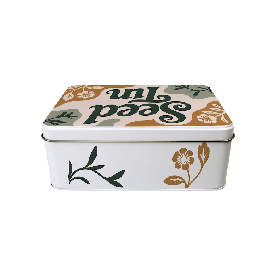 image 1 of Floral Seed Storage Tin