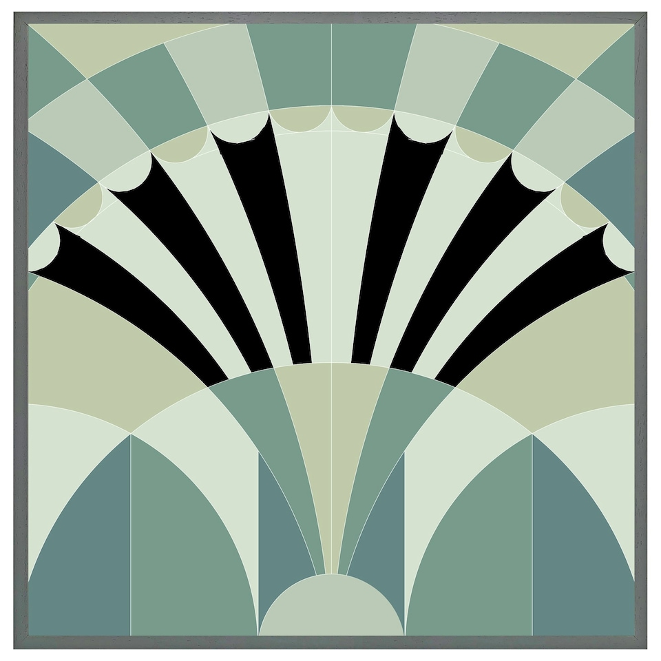 image 1 of Green geo arches (Picutre Frame) Brown | L