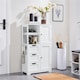 image 2 of Yaheetech Bathroom Storage Unit with Open Compartments White White