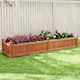image 4 of COSTWAY Wood Raised Garden Bed Large Planter Box w/Divider-Brown