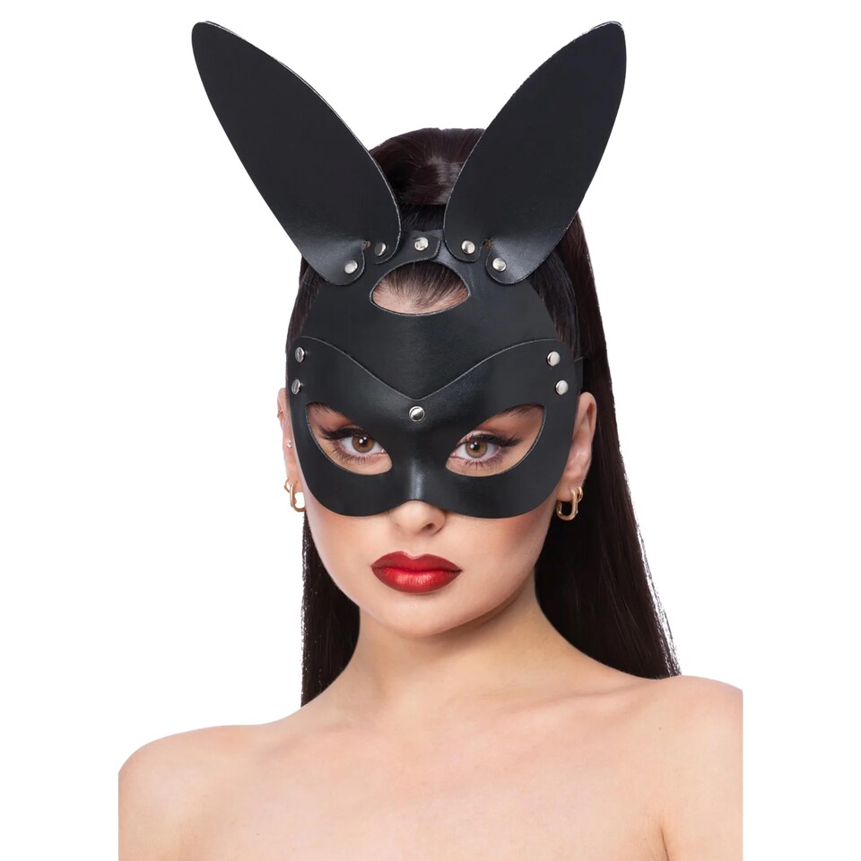 Fever Rabbit Faux Leather Mask | Black | Black | One Size | 1