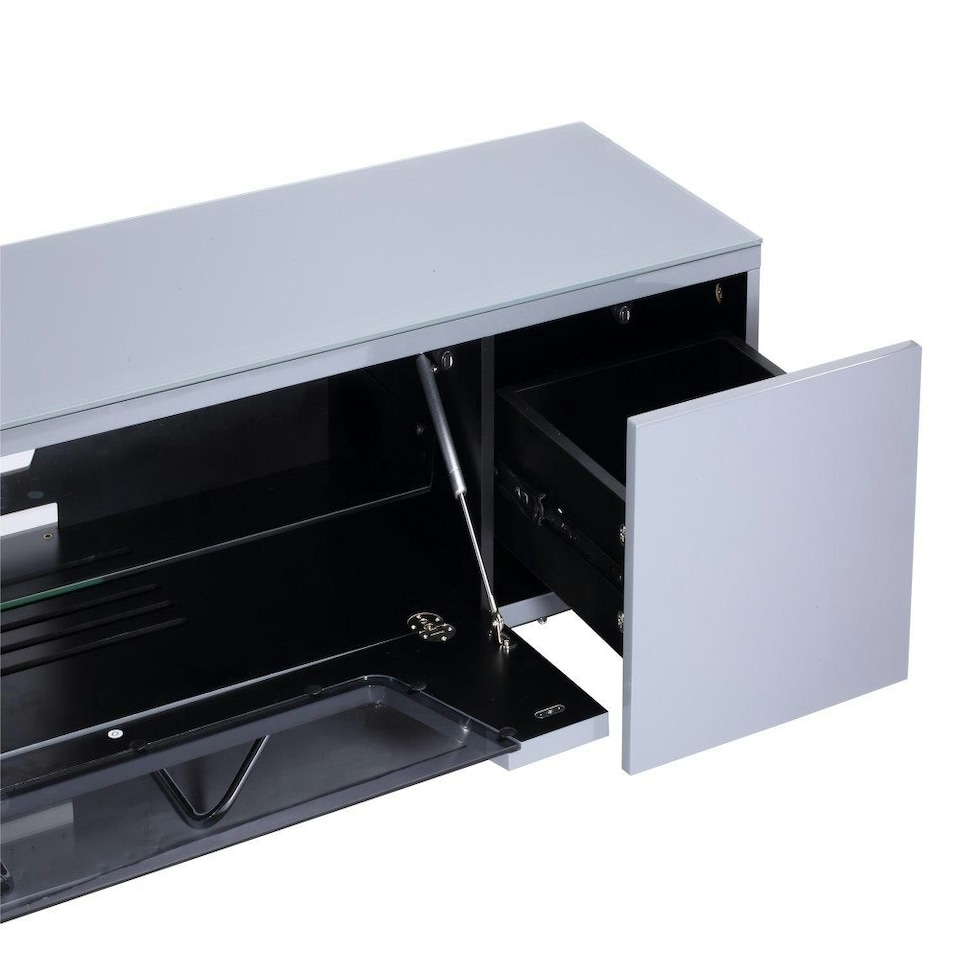 image 1 of Chromium TV-Stand with 2 drawers and 1 flap in grey Grey | Grey