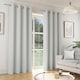 image 2 of Enhanced Living Tokyo Grey 66 x 54 inch (168x137cm) Eyelet Thermal Noise Reducing Dim Out Curtains (PAIR)