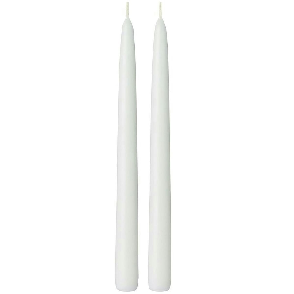 IHR Taper Candle Pair Solid Coloured Unscented White