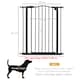 image 7 of PawHut 74-80cm Adjustable Metal Pet Gate Safety Barrier w/ Auto-Close Door Black