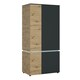 image 1 of Luci 4 Door Wardrobe (including LED lighting) in Platinum and Oak