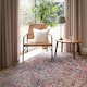 image 2 of KUKOON Red Distressed Persian Style Non Slip Washable Low Pile Rug 200cm x 290cm