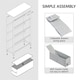 image 6 of Yaheetech Vertical Slim Storage Tower with 4 Fabric Drawers Grey | Light Grey