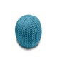 image 2 of Knitted Pouffe Chunky Round Footstool Ottoman 100% Cotton Handmade Black